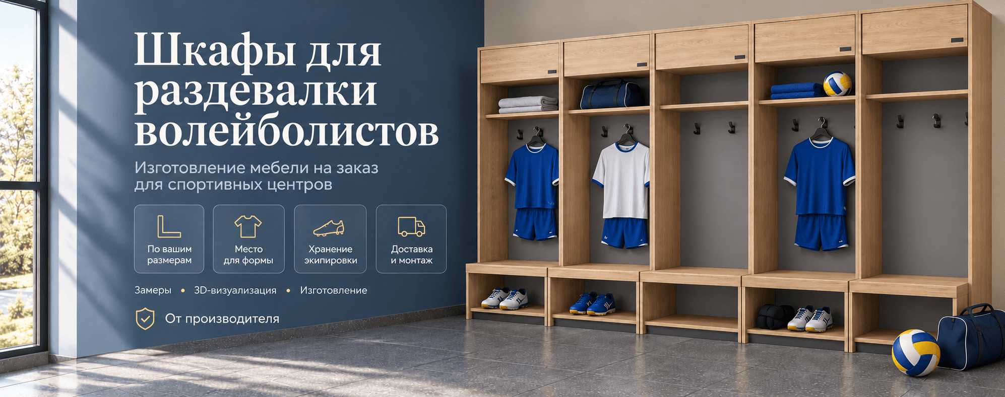 Шкафы для раздевалки волейболистов