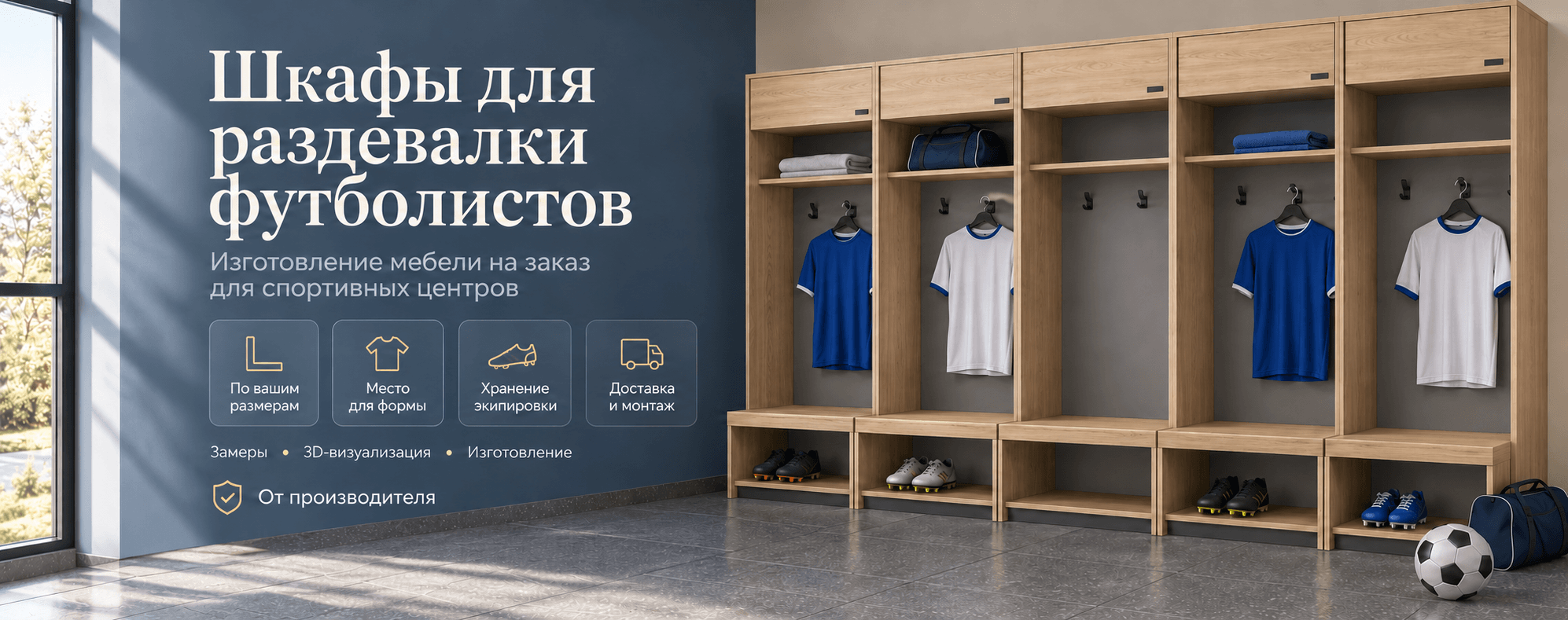 Шкафы для раздевалки футболистов